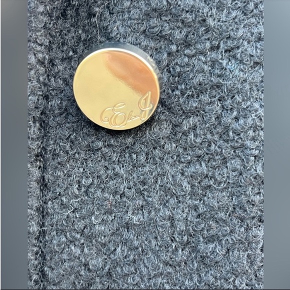 Eliza J black long coat wool blend gold button size 4 - Picture 4 of 8